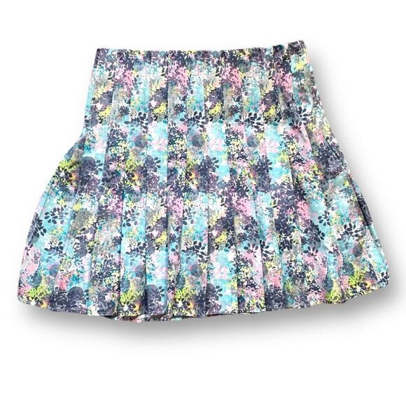 Tee Time Skort Blue Floral Pleated Athletic Printed Golf Tennis Mini Size Small - Picture 1 of 8